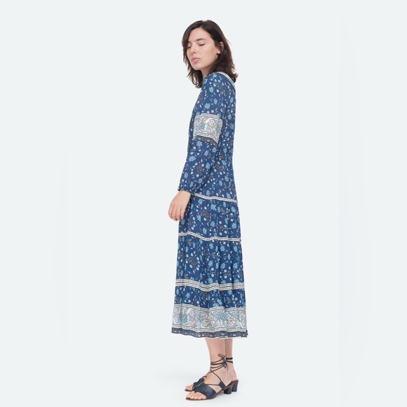 New! Sea New York Penelope Blue Paisley Floral Midi Dress 💙 XS - Picture 4 of 6